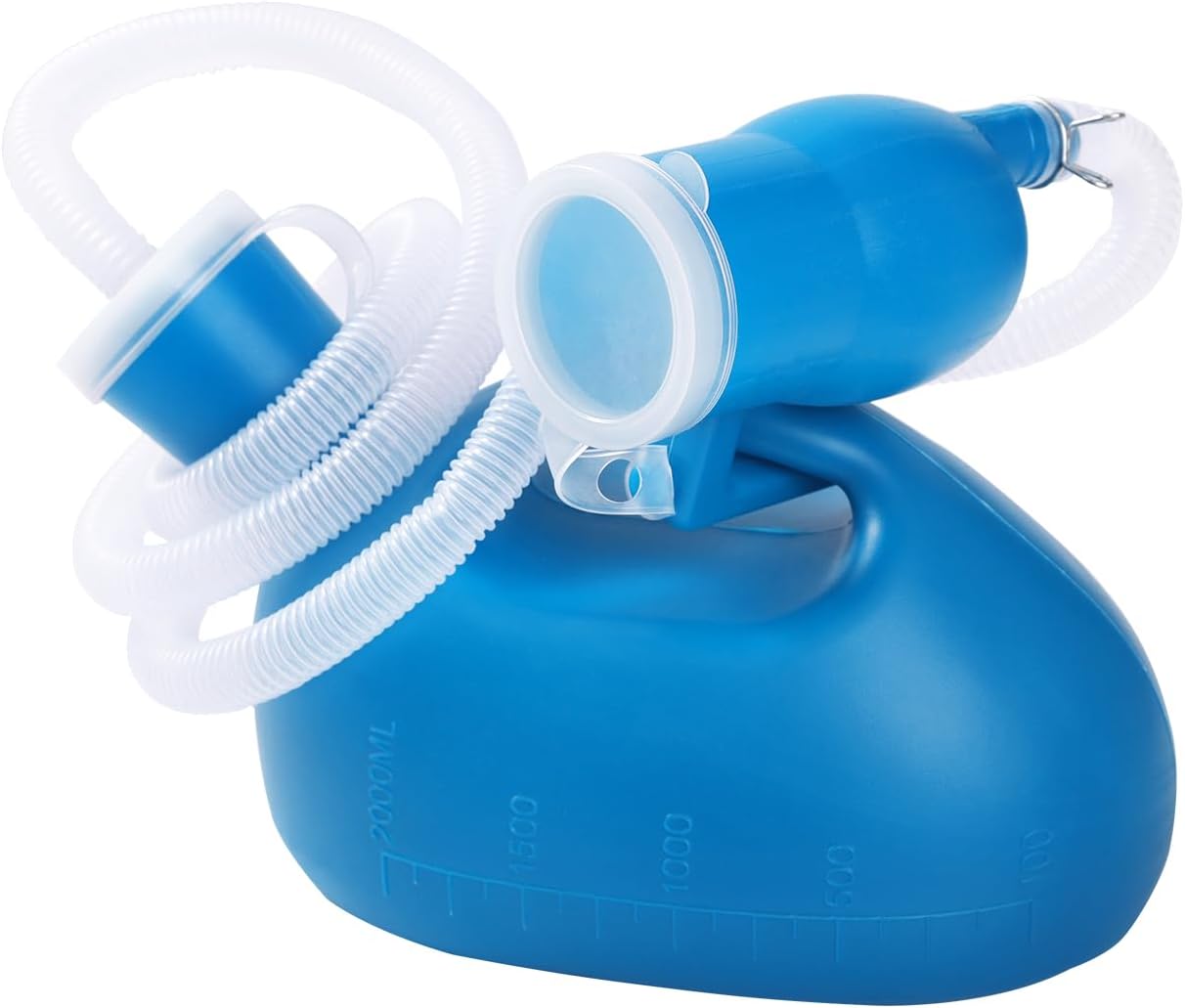 男性用尿器 大容量 2000ml 尿瓶 チューブ付き 携帯トイレ用 プラスチック こぼれない