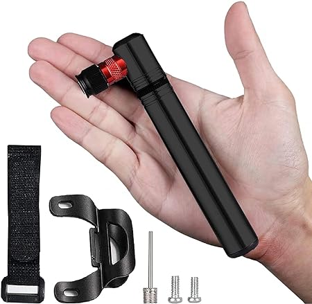 自転車 空気入れ 軽量 ミニエアポンプ 米式/仏式/英式バルブ対応 高圧120PSI 携帯ポンプ ボール/浮き輪..