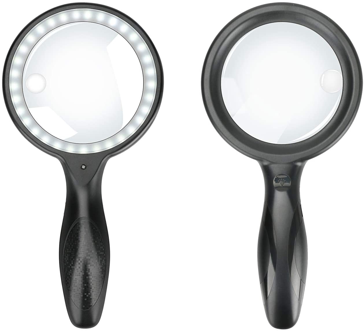 拡大鏡 手持ちルーペ 拡大鏡 33個ledライト付き 13倍＆2倍 明るさ調整 虫眼鏡 110mm usb式 大きい 見や..