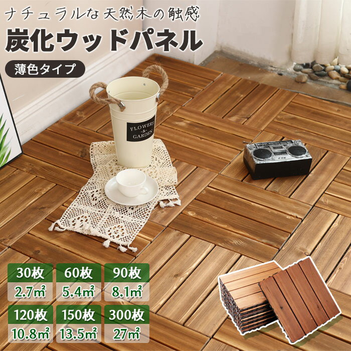 ウッドパネル ウッドデッキ 花・ガーデン・DIY ウッドタイル 庭 フロアデッキ ジョイント パネル タイ..