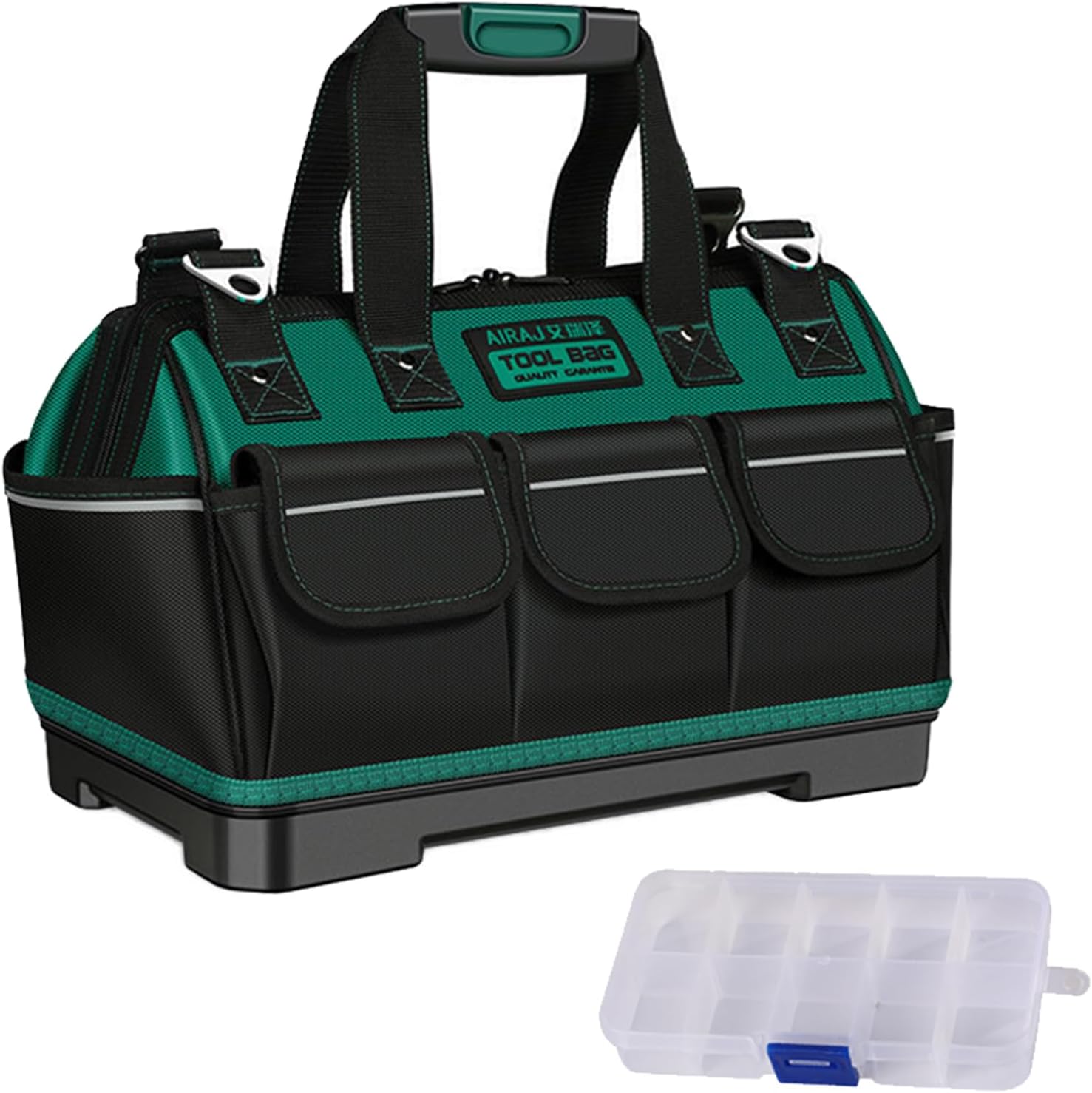 「1」ツールボックス ツールバッグ 工具入れ 道具袋 工具バッグ 14つのポケット 肩掛けベルト付き 大口..