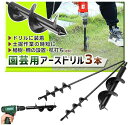 園芸用アースドリル 6サイズセット 六角らせん穴掘り器 穴あけ器 電動工具 DIY 農業 オーガードリル ビット アダプター 芝生掘削 苗床 ドリルビット 農場農園家庭菜園 ガーデニング 作業用 手軽 簡単 植樹 柵 杭打ち 父の日