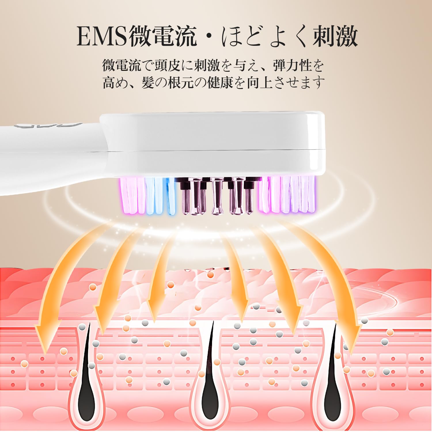 電気ブラシ 電動頭皮ブラシ 美顔器 リフトブラシ 頭皮ブラシ ems微電流 3色LED 頭筋 表情筋 頭皮ケア 多機能 サロン級美肌 人体工学デザイン 乾湿両用 コンパクト Type-C充電式 母の日 プレゼント