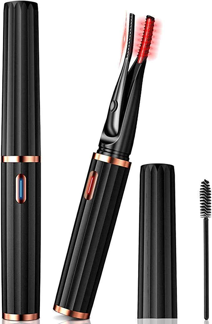 「1」ホットビューラー usb充電式 まつげカール 3段階温度調節 まつ毛カーラー 2WAYコーム 高速ヒート ..