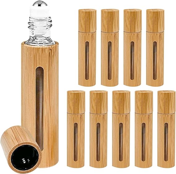 10個セット 香水サンプルボトル ローラー付き詰め替え可能 エッセンシャル オイル ボトル - 液体アロマ..