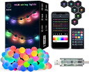 スマート 屋外用 RGB イルミネーション ツリー ガーデン装飾 ガーランド照明 LED ストリングライト リモコン 専用アプリ USB給電式 DIY 自由オリジナル 情景 音楽モード クリスマス 飾り 防水IP44 (5M25電球/10M50電球) 父の日