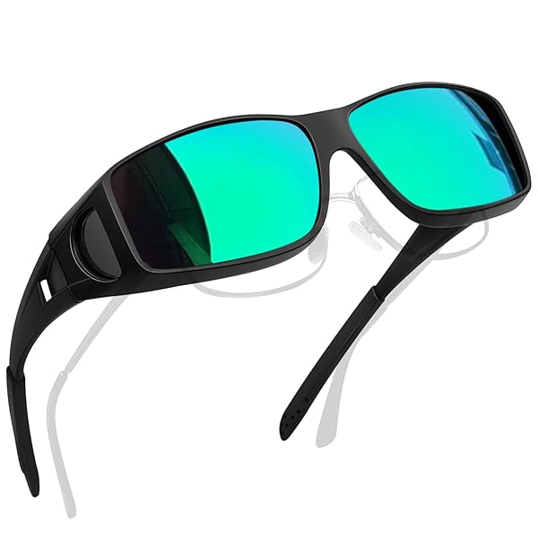 オーバーサングラス メガネの上からかけられる 偏光サングラス オーバーグラス UV400 紫外線カット 運転用 釣り(4)