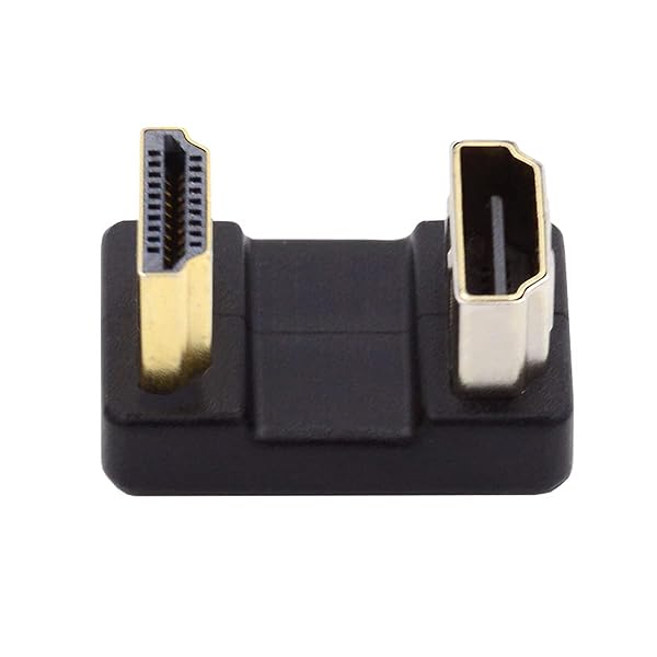 CY 4Kケーブル 360度下向き 反対 U字型 バックアングル Type-A HDMI 1.4 オス - HDMI メス 延長アダプ..