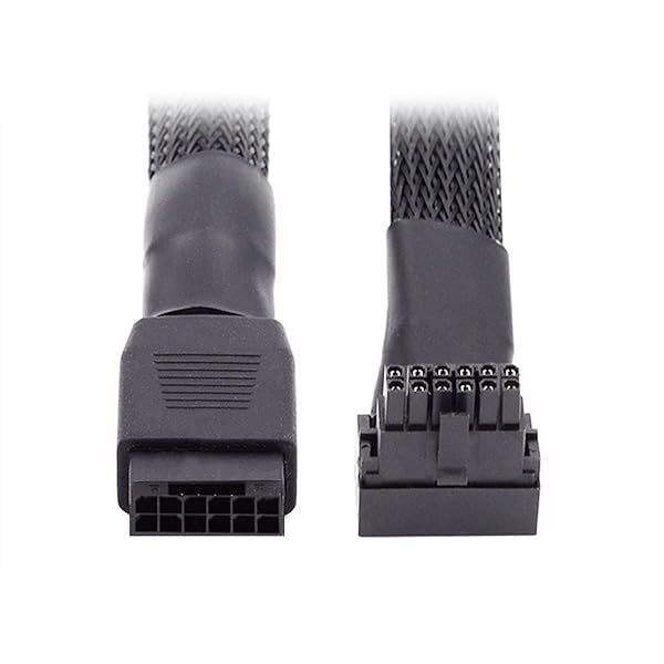 CY 12VHPWR ATX3.0 PCI-E 5.0 パワーモジュラーケーブル オス-メス ダウンアングル 90度延長 17cm 3080..