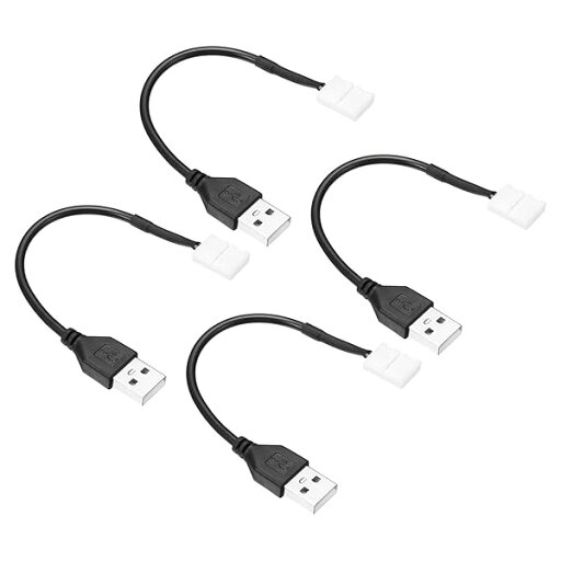 PATIKIL 2ピン 15cm長さ USBオス-8mm無はんだストリップ コネクタ ケーブル 4個入り LEDコネクタ 単色LEDストリップ用 PATIKIL 2ピン 15cm長さ USBオス-8mm無はんだストリップ コネクタ ケーブル 4個入り LEDコネクタ 単色LEDストリップ用