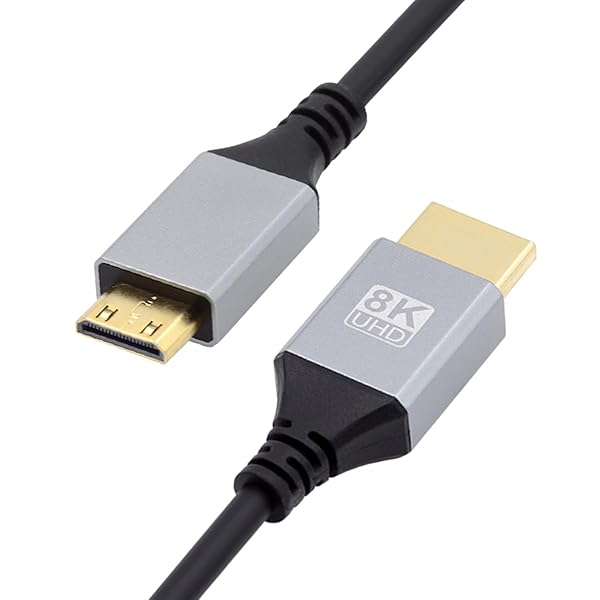 CY Cable Mini HDMI 2.1 超薄型HDTVケーブル 8K 4K ハイパーフレキシブル スリムコード Type-A to Type..