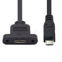 CY Cable Micro USB 2.0 5ピン オス - Micro 3.0 Type-B メス ネジマウントタイプ 延長ケーブル 480Mbps 50cm