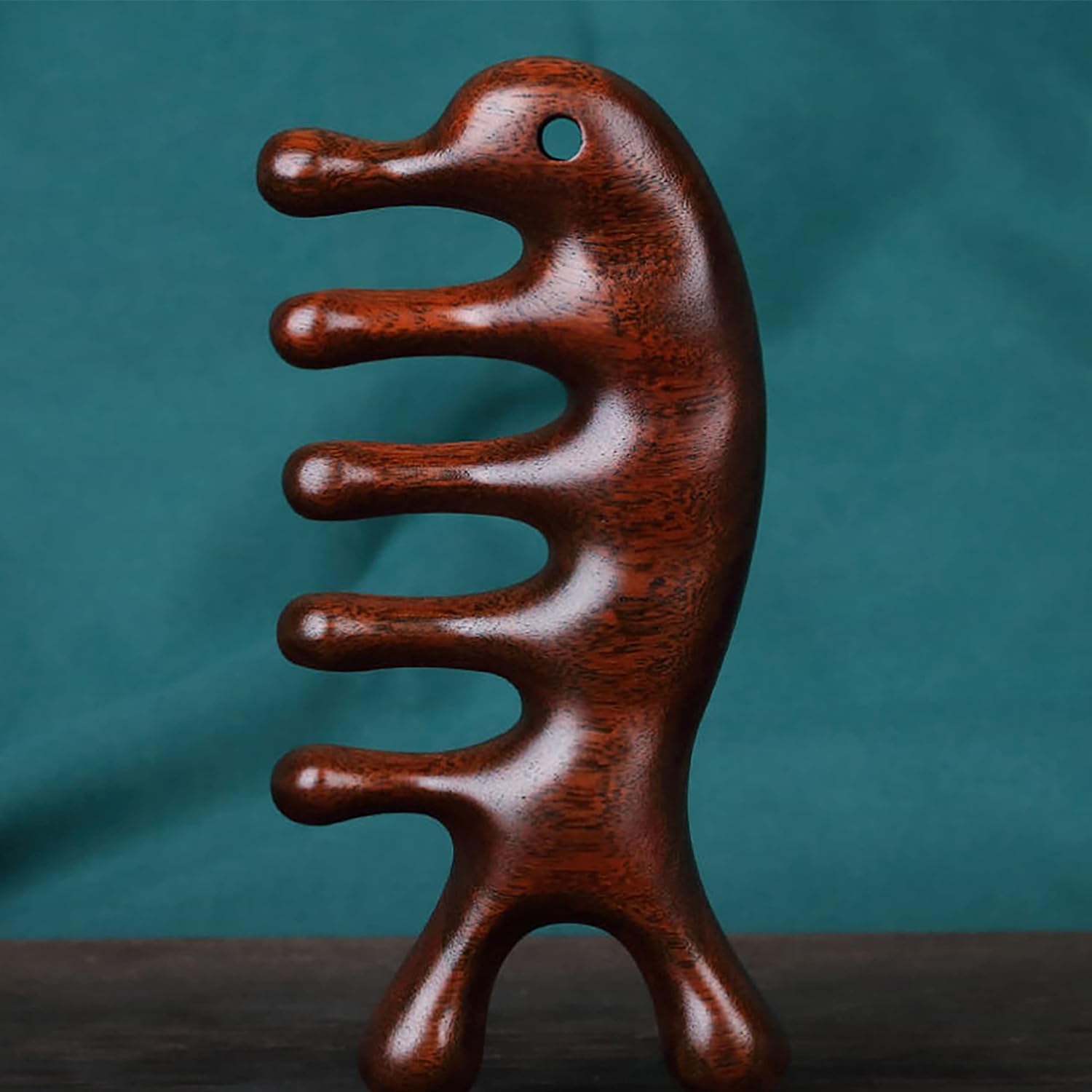 マッサージコーム サンダルウッド ツボ押し 頭皮 顔 首 デコルテ用 頭皮マッサージ 器 ヘアブラシ シャ..