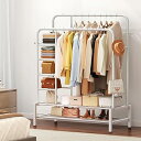 ハンガーラック5サイド棚付き 洋服 パイプハンガー 衣類 コート掛けラック 洋服掛け 衣類収納 防サビ 防水 耐腐食性 物干しスタンド 高耐荷重 頑丈 梅雨対策...