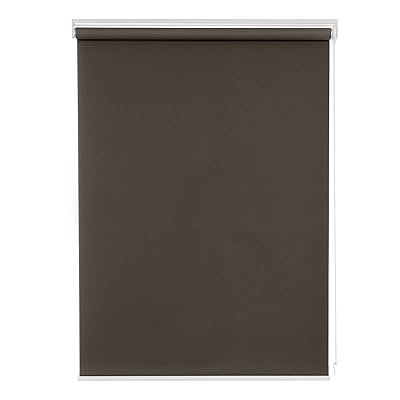ロールスクリーン ロールカーテン 幅180cm 丈180cm ブラウン 1級遮光 断熱 遮熱 防寒 防音 UVカット 表..