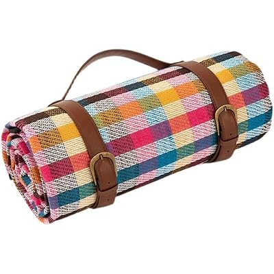 レジャーシート ピクニックマット厚 手 三層構造 大判 150x200cm 200x200cm 3～6人用 大判 防水 防湿 折りたたみ 持ち運び 便利 軽量 防水 コンパクト収納 遠足 運動会 お花見 ビーチ キャンプ アウトドア チェック柄 (カ