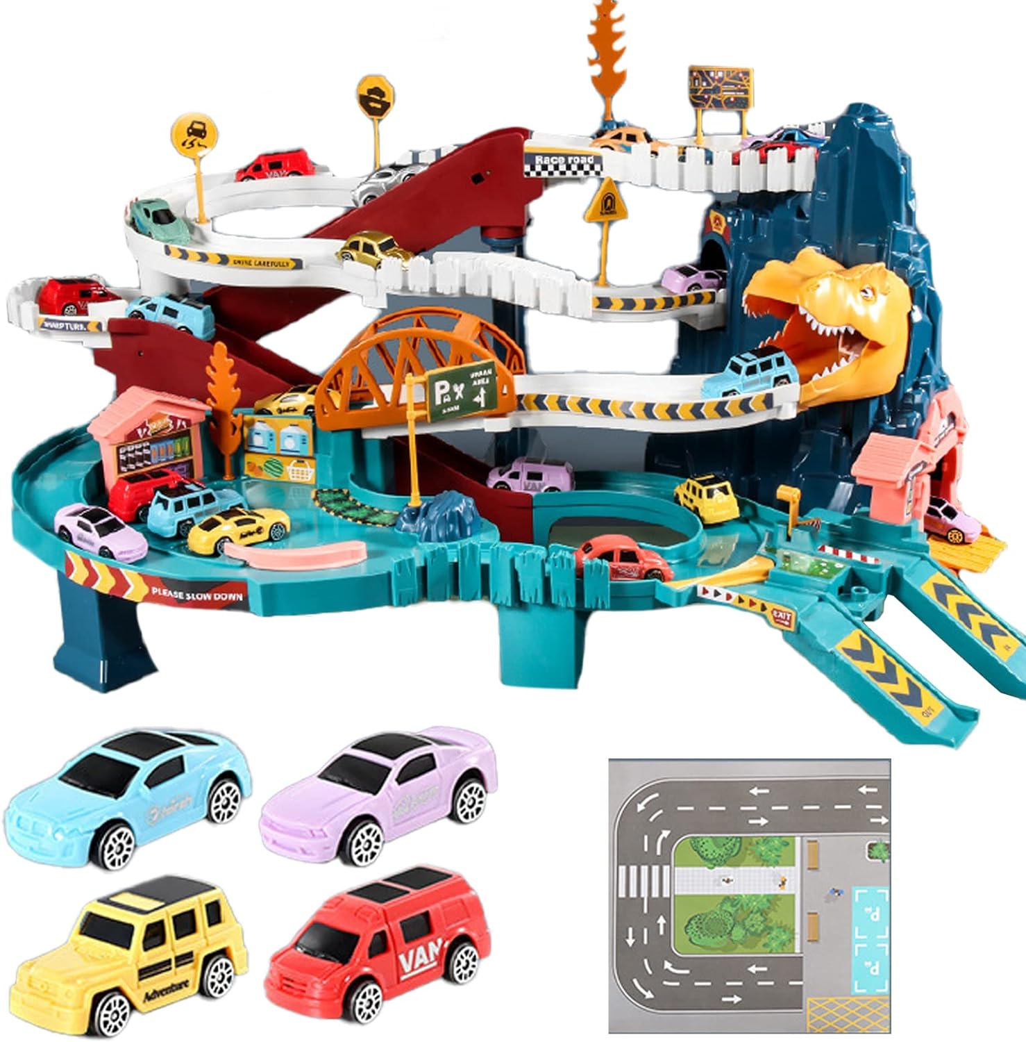 レール おもちゃ 車 自動 組み立て 恐竜 ミニカー レールセット スライダーおもちゃ 子供向け 男の子 女の子 入園 入学 お誕生日 プレゼント 父の日