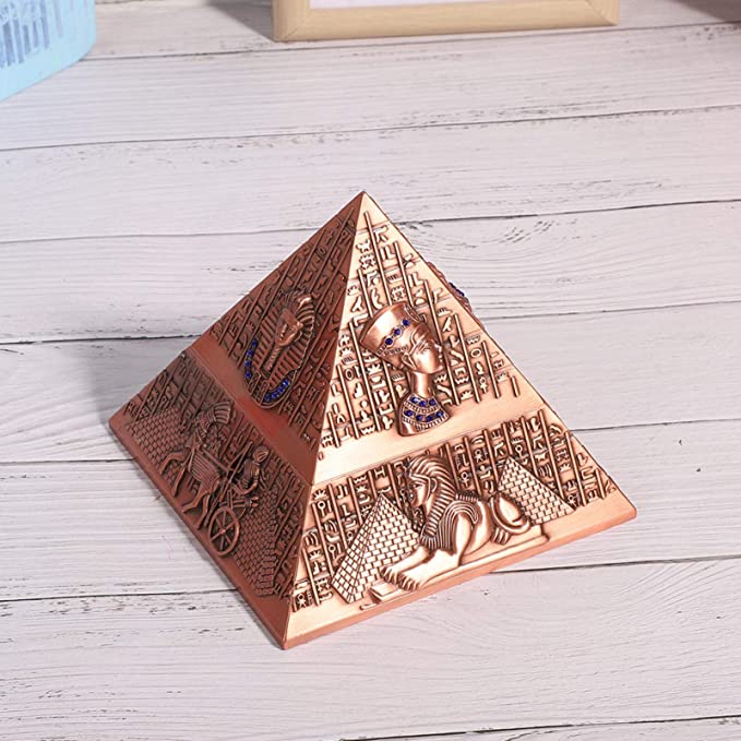 灰皿 ヨーロッパ式 エジプトのファラオ 金属ピラミッド 置物 父の日