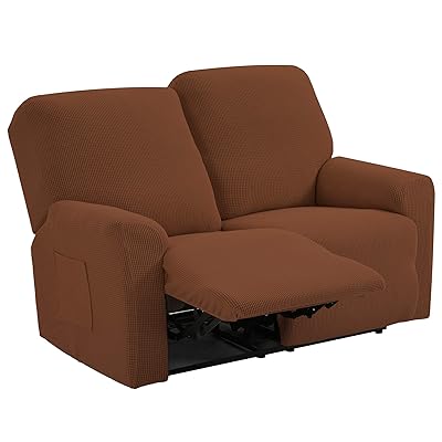 リクライニングチェアカバー,2人掛け, 無地 縦横弾力 ストレッチ フィットタイプ 肘付き 滑り止め 柔らかい 伸縮素材伸び良く 四季適用 超便利, リクライニングソファカバー(リクライニングチェアカバー,2人掛け,コーヒー)