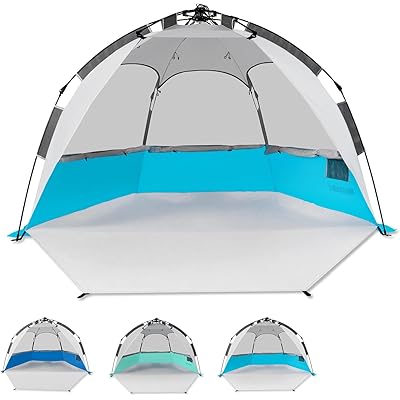 テント ワンタッチテント サンシェードテント 2人~3人用 3面メッシュ窓設計 設営簡単 99%uvカット加工 ..