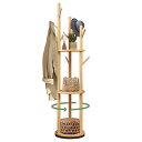 ハンガーラック ポールハンガー 回転可能 コートハンガー スリム おしゃれ 省スペース 木製 服かけスタンド 衣架立式 口径40cm 高さ165cm