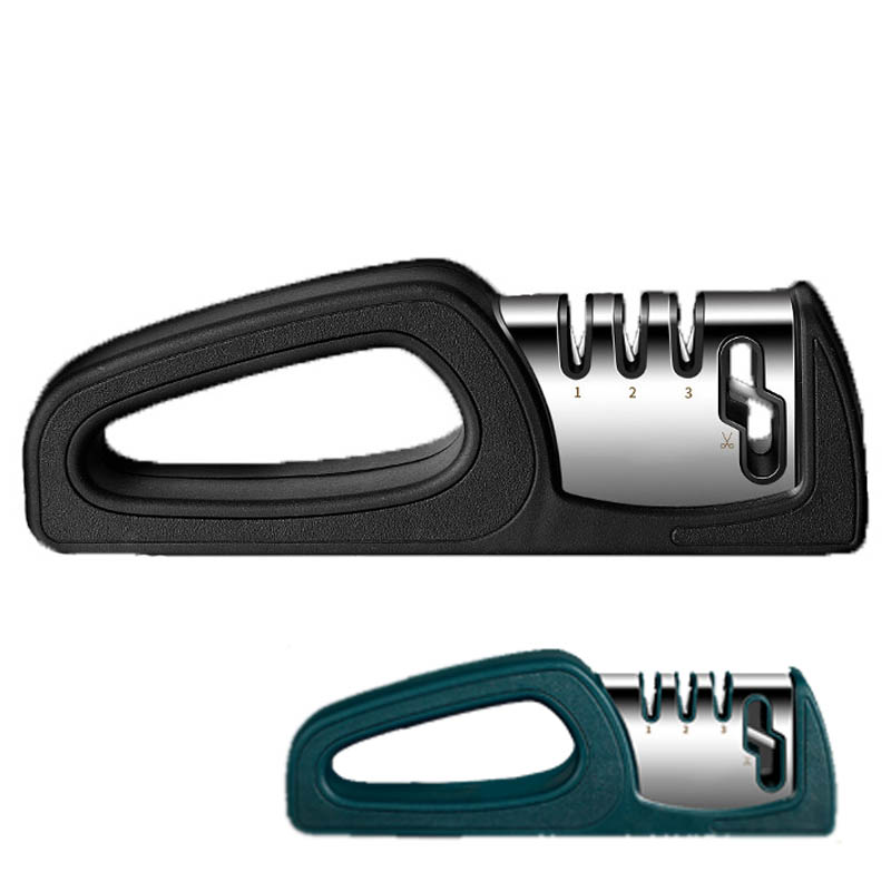 【-！】包丁研ぎ器 4機能 シャープナー・ハサミ研ぎ器 手動 包丁研ぎ シャープナー 包丁研ぎ タングステン鋼砥石 荒研ぎ & ダイヤモンド砥石 中研ぎ & セラミック砥石 仕上げ砥ぎ