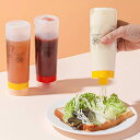 【-!】6個セット 2色 味料 入れ スクィーズ ボトル 片手で 開け閉め 液だれ しにくい 押し出しやすい ポリエチレン 300ml 中サイズ 調味料入れ 調...