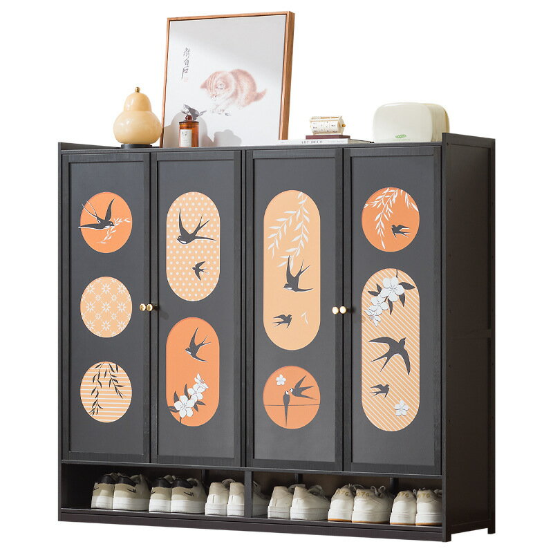 中古風戸口靴箱家庭用玄関収納戸口復古靴棚ロッカー一体壁寄り
