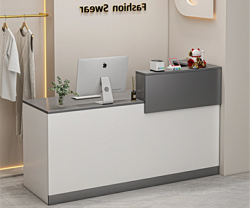 シンプルモダンな洋服店レジ会社フロント受付美容院カウンターコンビニ小さなカウンター