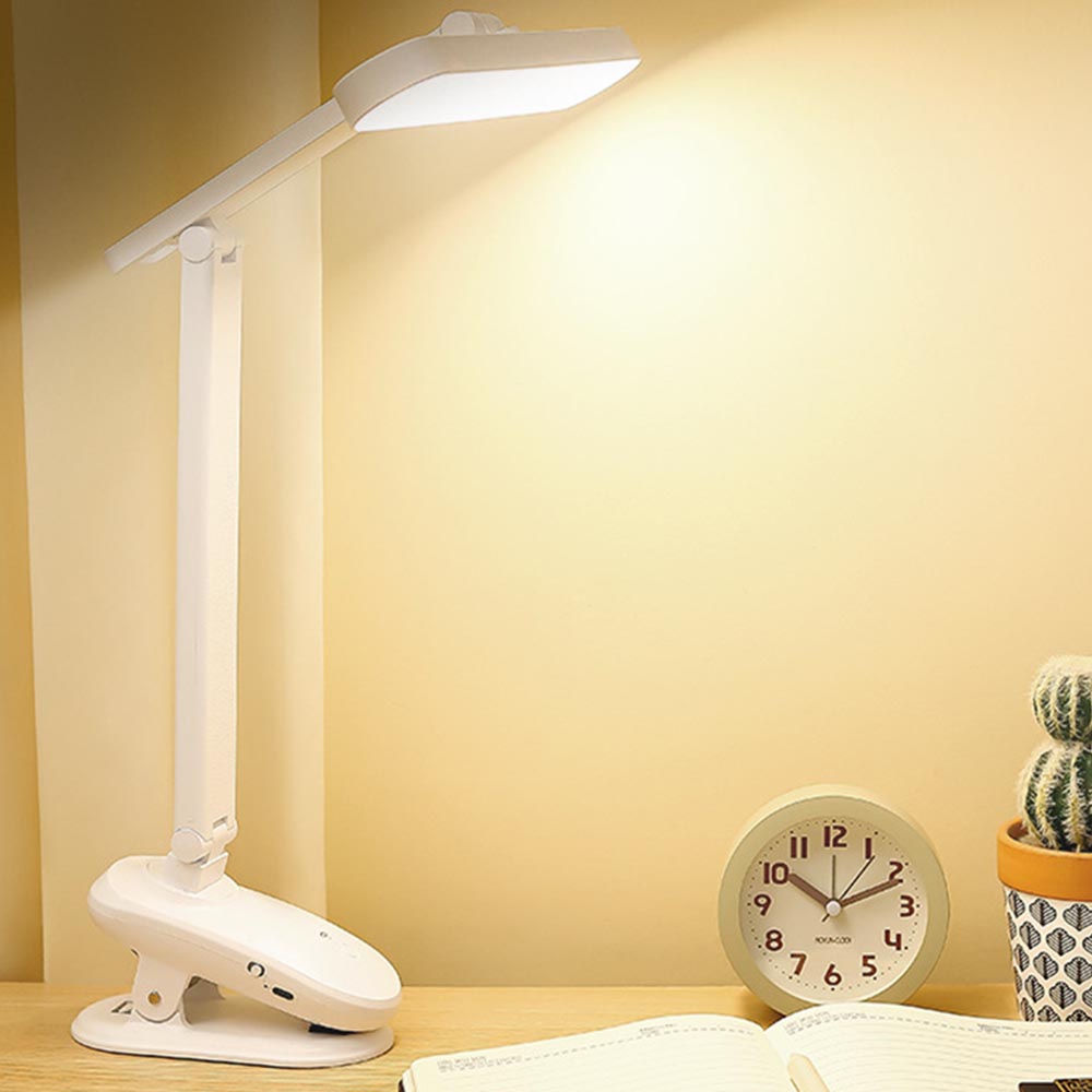 クリップライト LEDデスクライト テーブルスタンド 卓上ライト 目に優しい 明るい 電気スタンドUSBポート 充電式 テーブルライト ナイトライト 読書灯 スタンドライト 3段階調色 無段階調光 タッチセンサー調光 360°回転可能 学習机/勉強