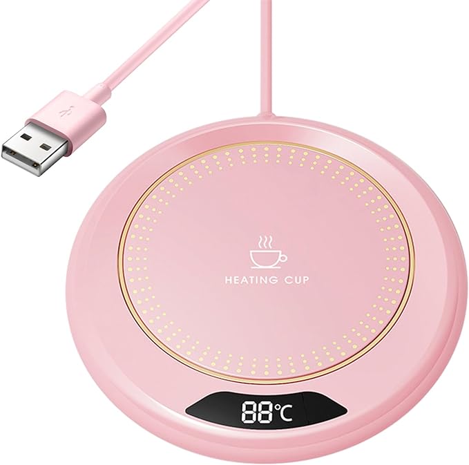 電気加熱コースター、20Wアンチスリップコーヒーカップウォーマー、3温度設定サーモスタット電気カップ..