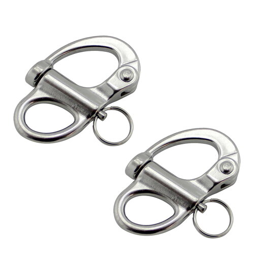 NRC&XRC 1-3/8インチ (35mm) 316 ステンレススチール 固定ベイルスナップシャックル ブレスレット ヨット ブラック NRC&XRC 1-3/8インチ (35mm) 316 ステンレススチール 固定ベイルスナップシャックル ブレスレット ヨット ブラック