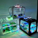 【ポイント10倍!】LEDライト付き ミニ水槽 水槽セット アクアリウム 魚飼育セット 小型水族館 メダカ 熱帯魚 卓上飾リ 省エネ 多機能 ミニ水族館 水交換...