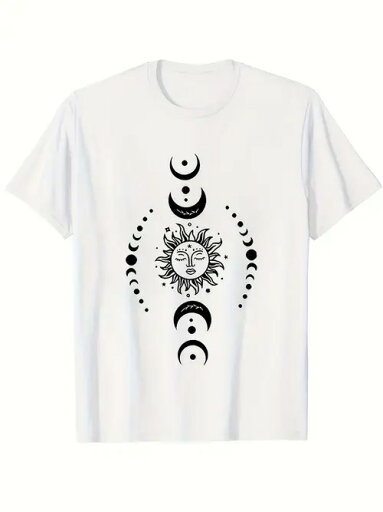 純綿のTシャツ200g神秘的なトーテム、文芸日月星辰暗黒です!文芸派、ダンディ必須、日常着、街着、「ミステリアスな雰囲気」が絶妙で、超ロマンティックです。 純綿のTシャツ200g神秘的なトーテム、文芸日月星辰暗黒です!文芸派、ダンディ必須、日常着、街着、「ミステリアスな雰囲気」が絶妙で、超ロマンティックです。