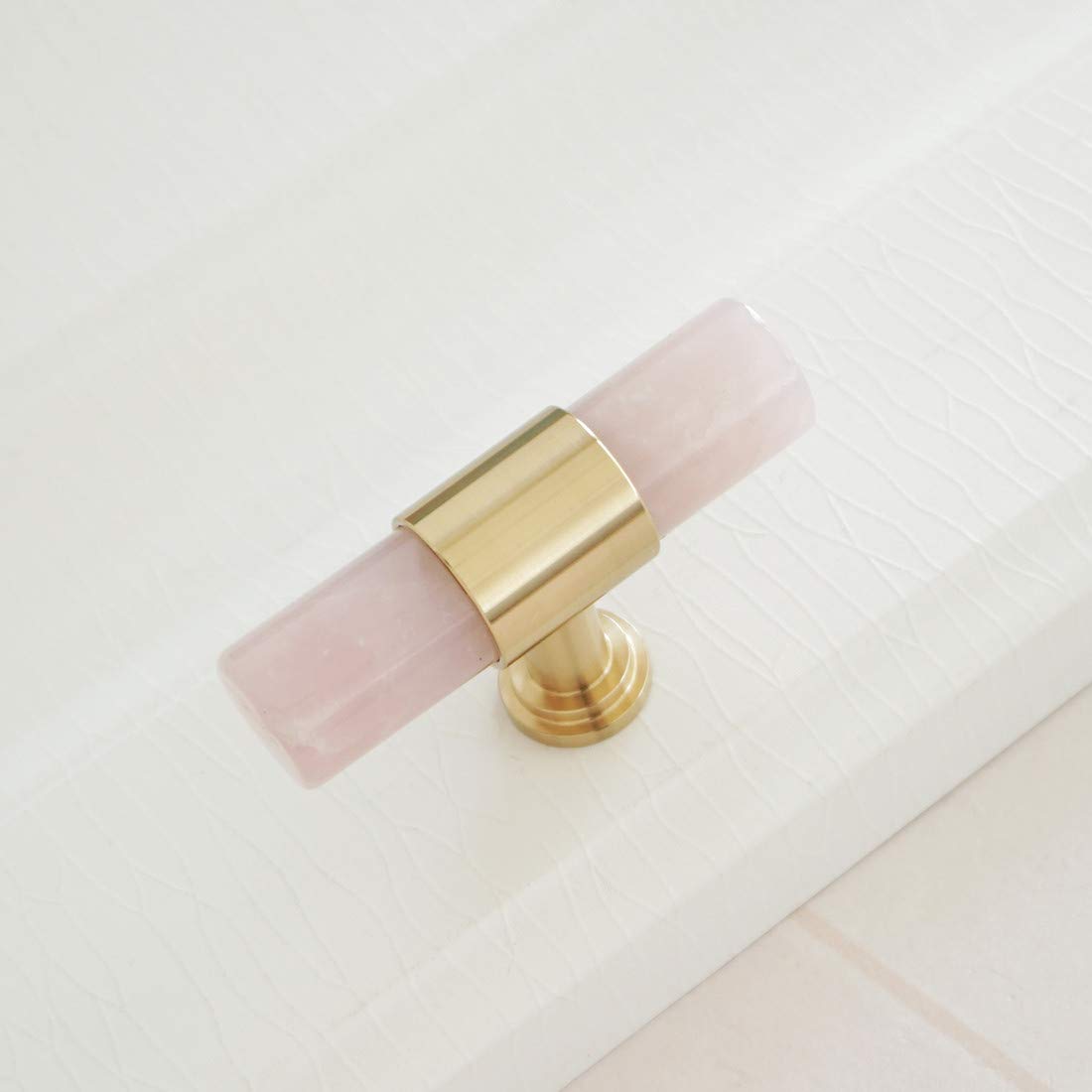 3.8インチ 5インチ ピンク引き出しプルハンドル 天然クリスタルストーン ドレッサーノブ キッチンキャ..