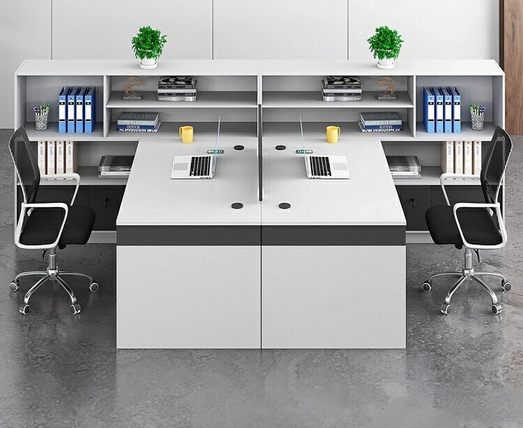 シンプルな現代的な財務デスクデスク職員のオフィス机と椅子の組み合わせ二人の席対面カードデスクデスク