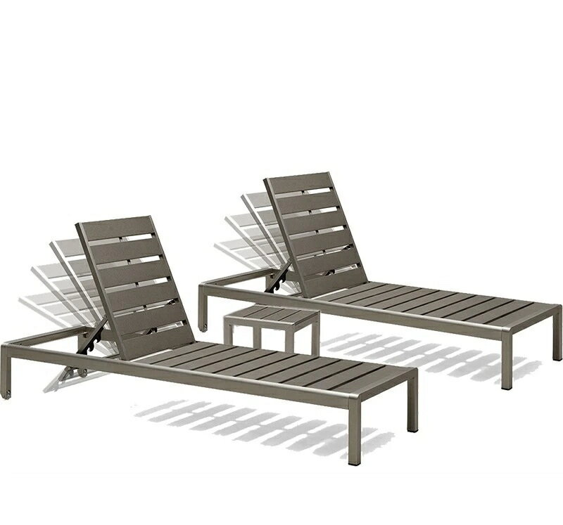 屋外プールのリクライニングチェア庭のバルコニーの木の寝床ヴィラ民宿レジャービーチチェアアルミ合金の防水日焼け防止