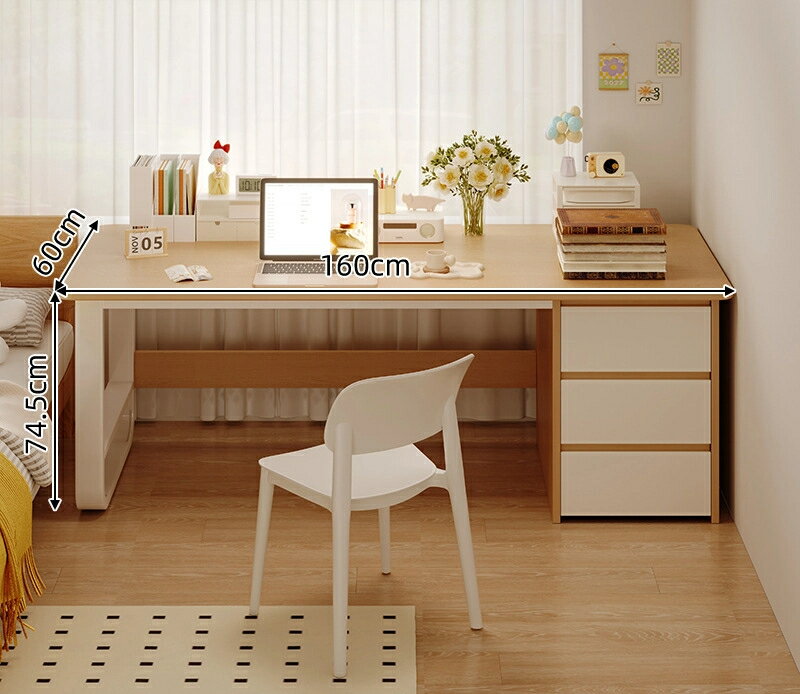 デスク家庭用シンプルモダンベッドサイド簡易デスク学生家庭用学習机デスクトップパソコン机と椅子の組..