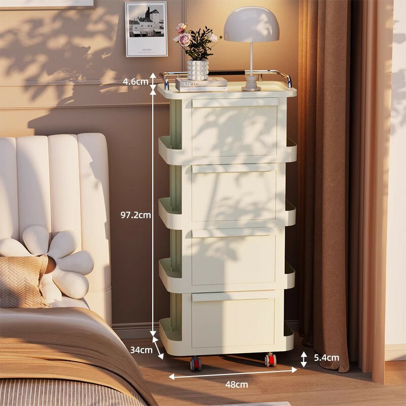 取り付け不要スナック菓子移動式多層ロッカーカート家庭用引き出し式リビングソファサイド収納