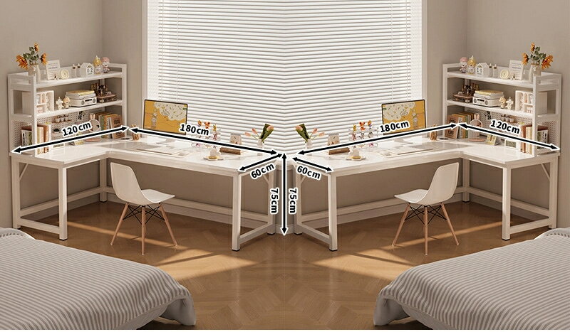 コーナークリーム風デスクデスクデ