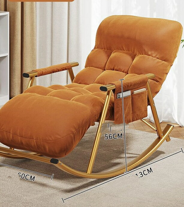 家庭用の寝室リビングルームロッキングチェアバルコニーレジャー大人のリクライニングチェア折りたたみ昼休みのロッキングチェア