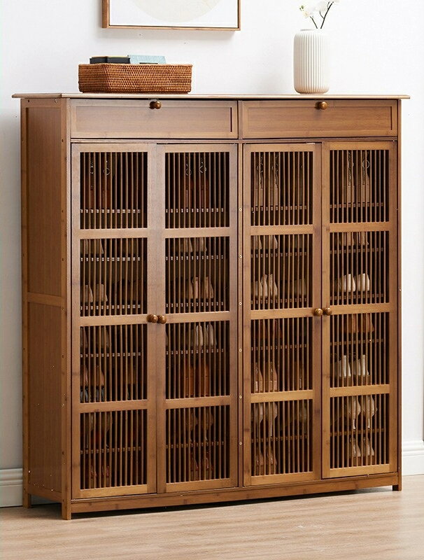 靴箱大容量家庭用玄関戸口室内玄関ロッカー新中国式多層楠竹収納神器です