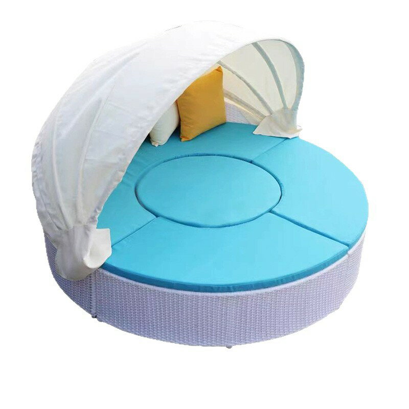 ヴィラのレジャーテラスプールベッド庭の日光浴ソファベッド屋外のレジャーガーデン籐編みの棚付きチェア