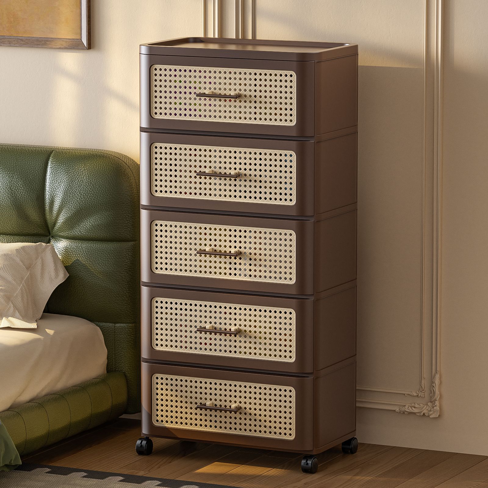 台車棚移動可能スナック菓子化粧品収納多機能回転美容車寝室サイドテーブル