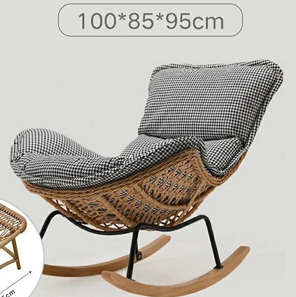 ロッキングチェアリクライニングチェア大人は寝ることができます籐編みのバルコニー寝室レジャー家庭用ソファ