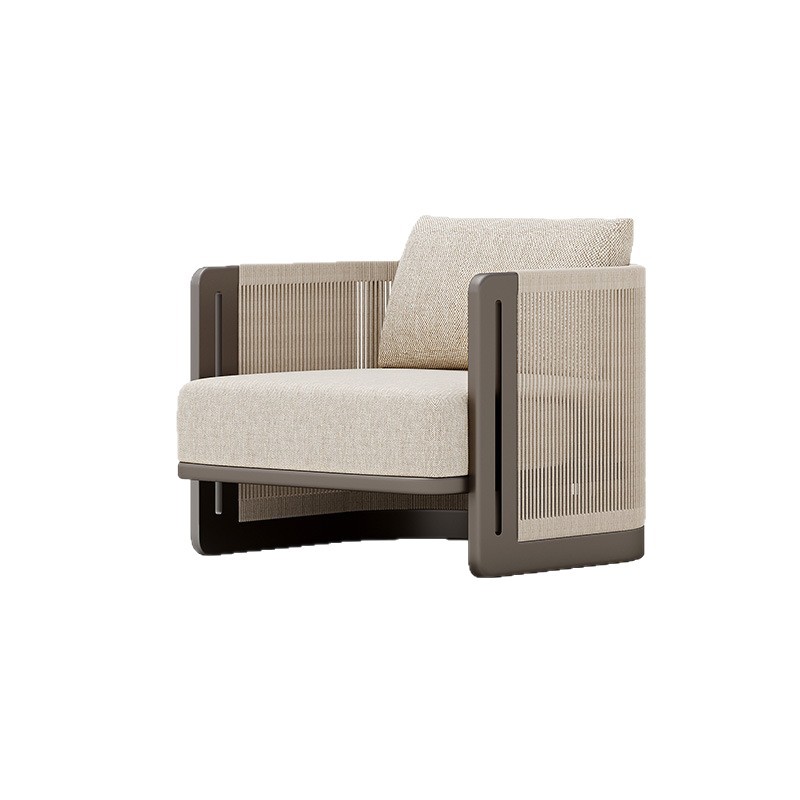 別荘マナーハウス縄編みアルミ合金ソファホテルサンルーム屋外家具庭園ガーデン防水屋外ソファ