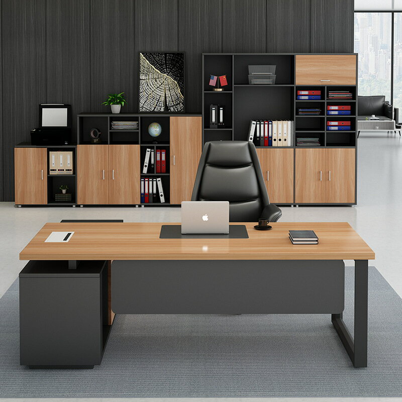 総経理事務机と椅子の組み合わせ老板机総裁机簡約現代大班台主管机事務家具