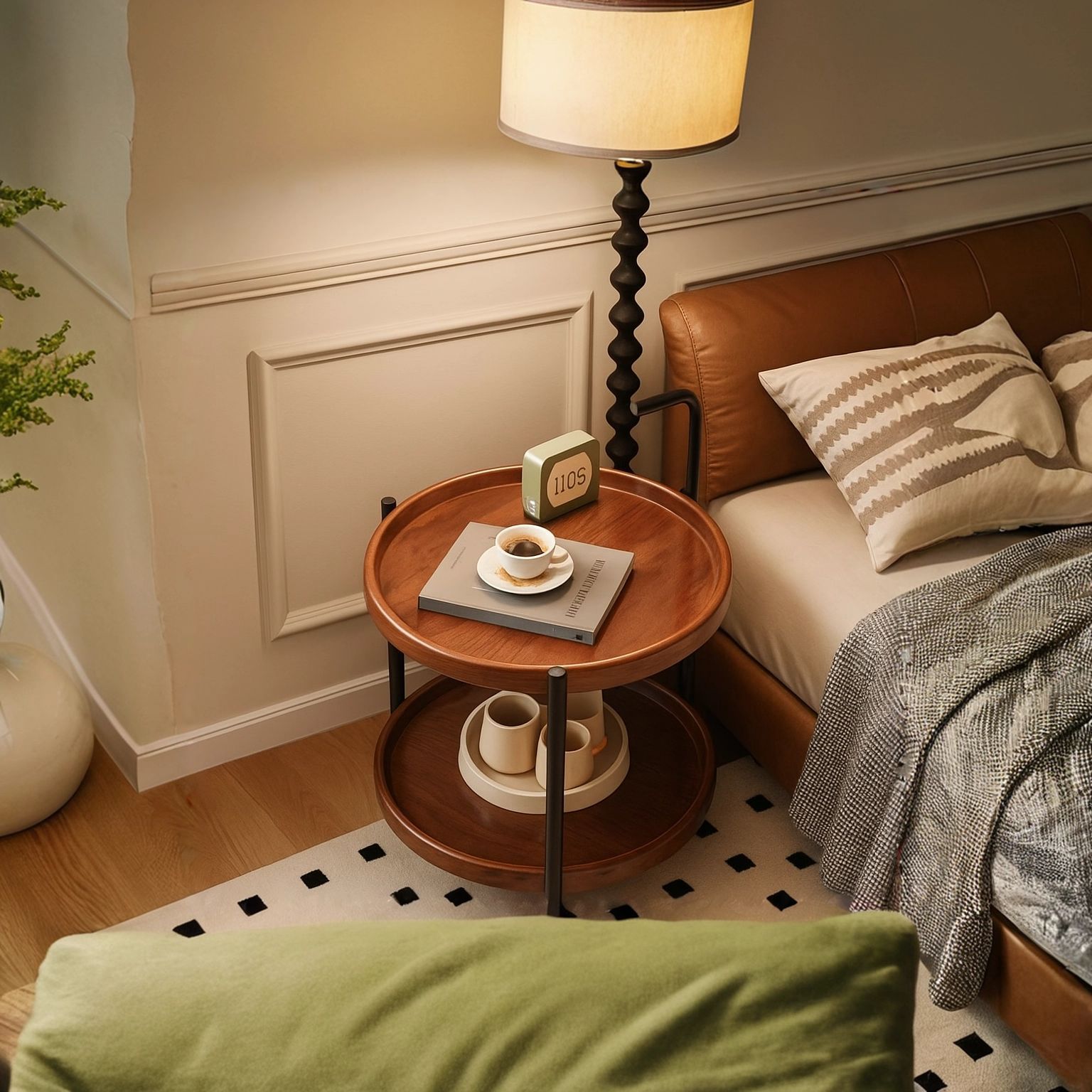 移働することができるテーブルテーブルの台車家庭用寝室2025新モデルの簡明な現代の小さい坪型の何辺の..