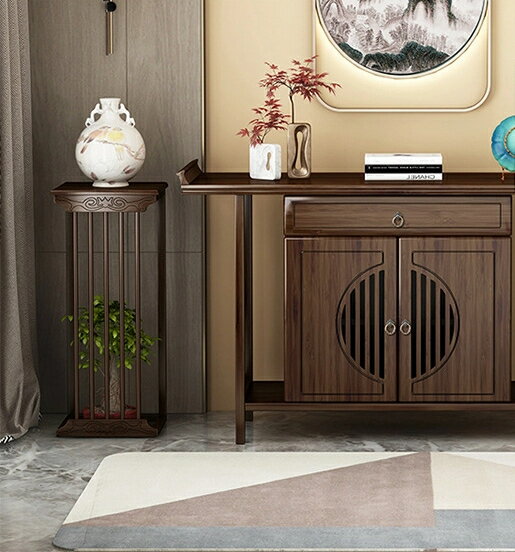 新中国式玄関台軽奢戸口着地家庭用仕切り戸棚供台条案机無垢材玄関簞笥供卓