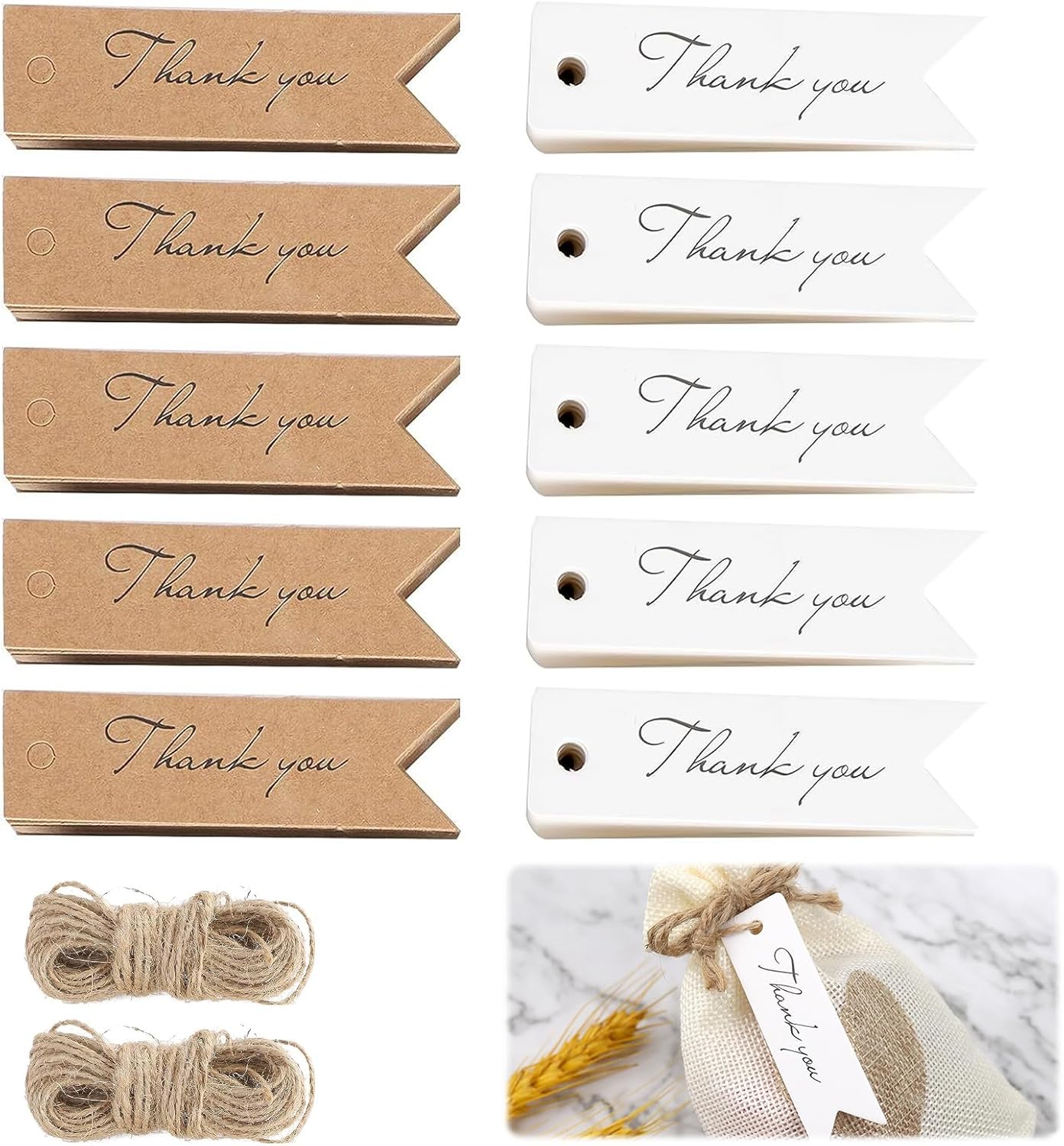 サンキュータグ Thank you ギフトタグ【200個セット】クラフトタグ 値札 Thank you...